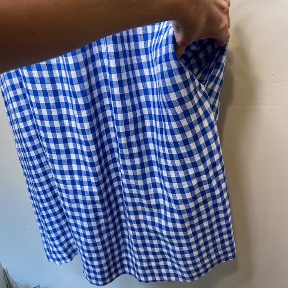 J. McLaughlin | Kris Gingham Linen Lightweight Boho Midi Shift Dress - Picture 9 of 14